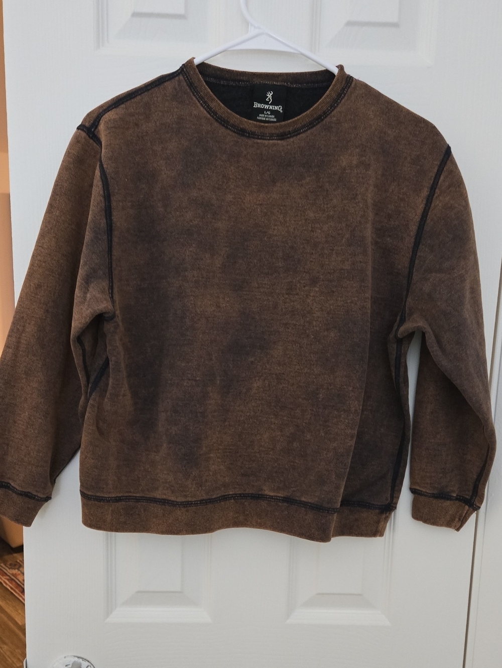 Brown Crewneck Cropped Sweat Shirt - Browning